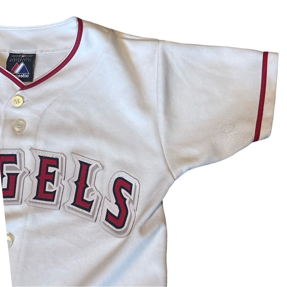 Majestic Los Angeles Angels MLB Baseball Jersey White Red Button Front ⚾️ Medium - Picture 4 of 12